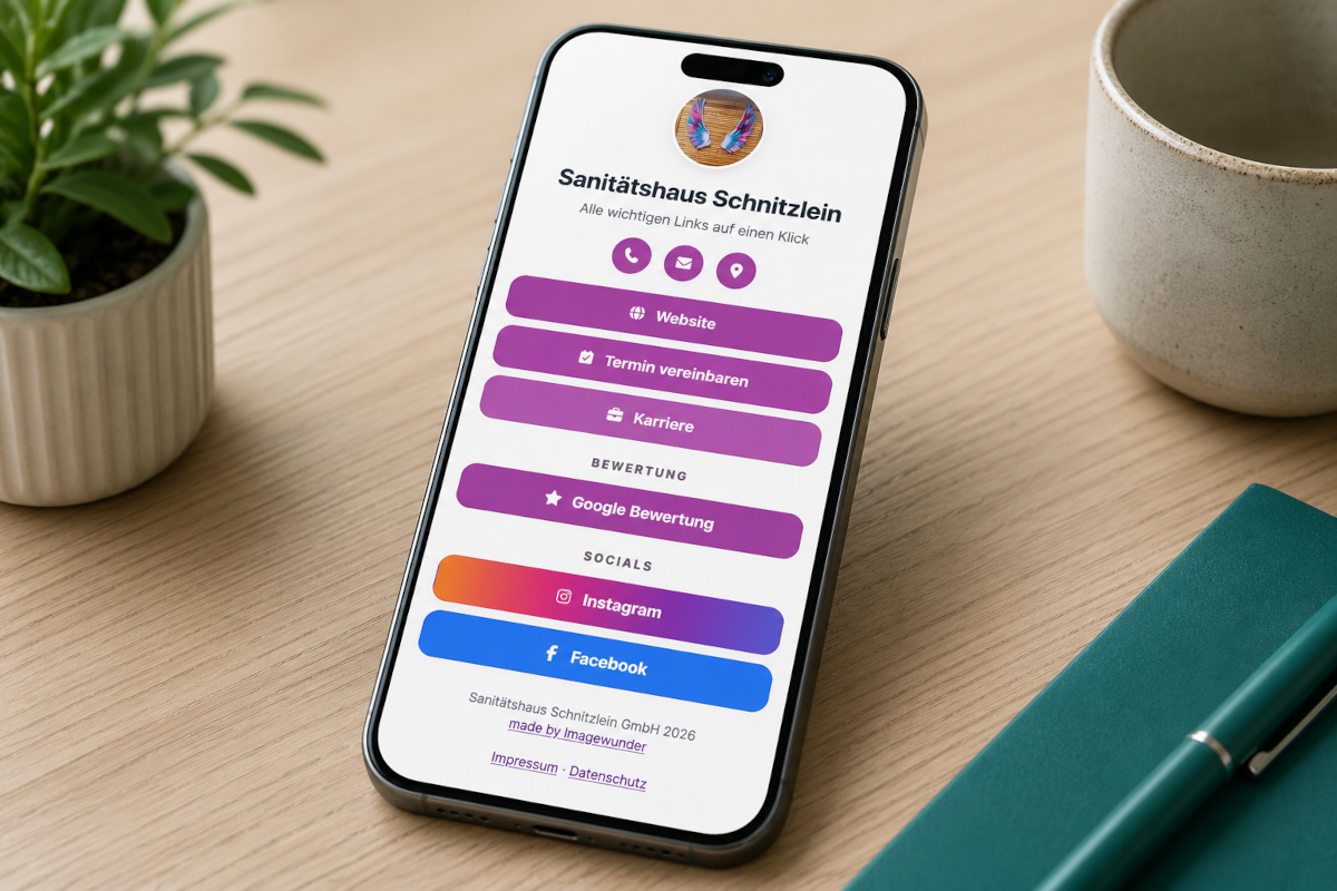 Linktree Smartphone Webdesign Augsburg